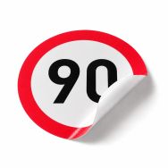 Таблиця світловідбиваюча (самоклейка), "ліміт" швидкості 90 км/г 200мм HICO