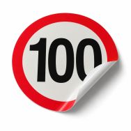 Таблиця світловідбиваюча (самоклейка), "ліміт" швидкості 100 км/г 200мм HICO