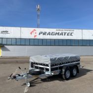 Двовісний бортовий причіп V7-3015 з фанерними бортами та тентом (К 1719)